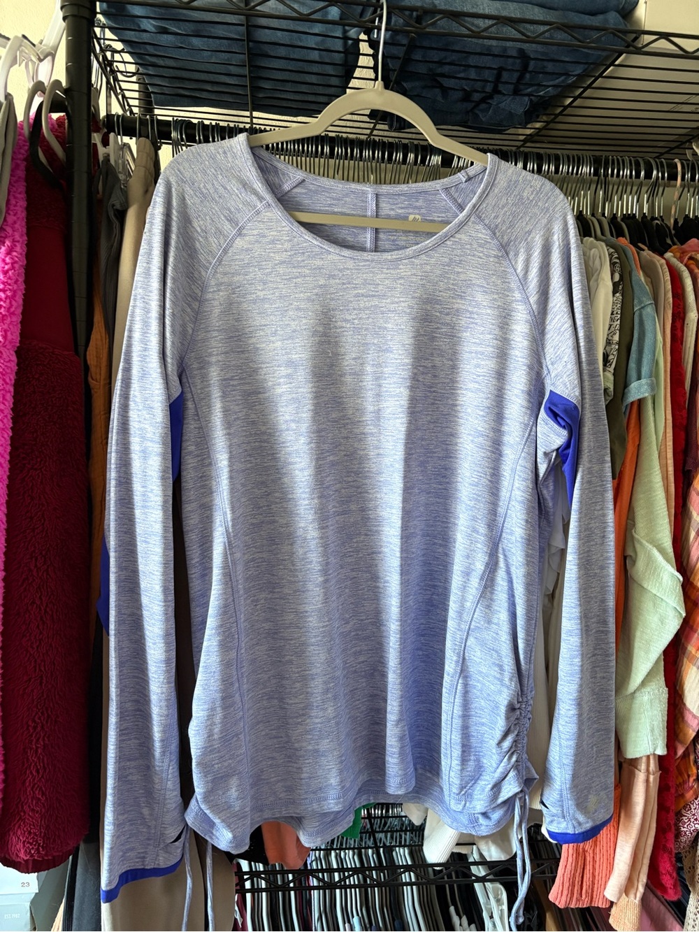 Free Country Light Blue Heather Long Sleeve Top